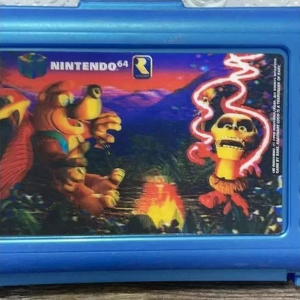 1998 Banjo-Kazooie 64 NINTENDO PENCIL CASE NEWELL RARE 3D HOLOGRAM RAREWARE Blue